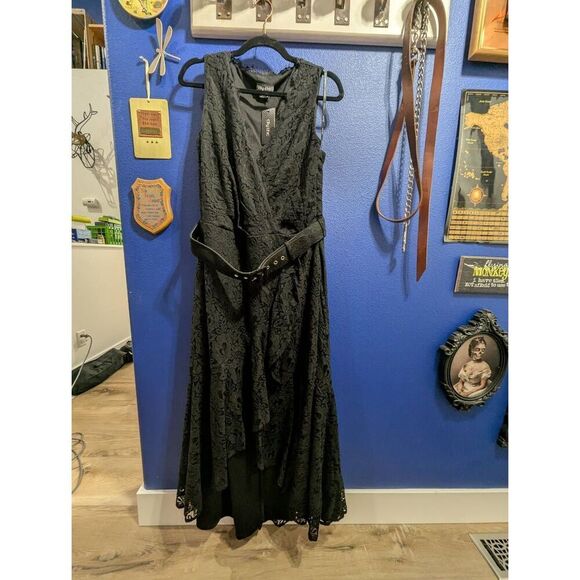 City Chic Dress Lace Magic High Low Lace Women's Plus Sz XS (14/14W/L) - BNWT - Picture 4 of 15